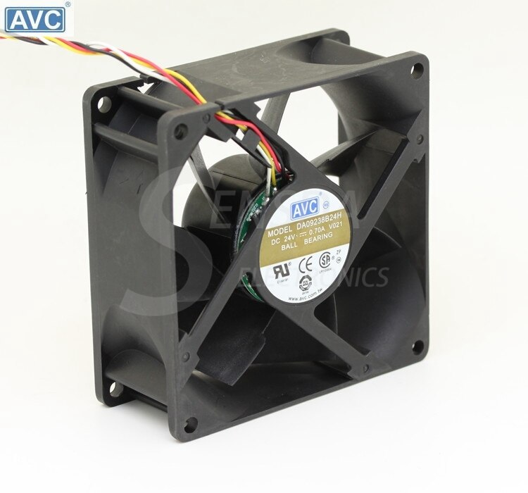 AVC DA09238B24H 92x92x38mm 24V DC 0.7A 3-Wire Axial Cooling Fan