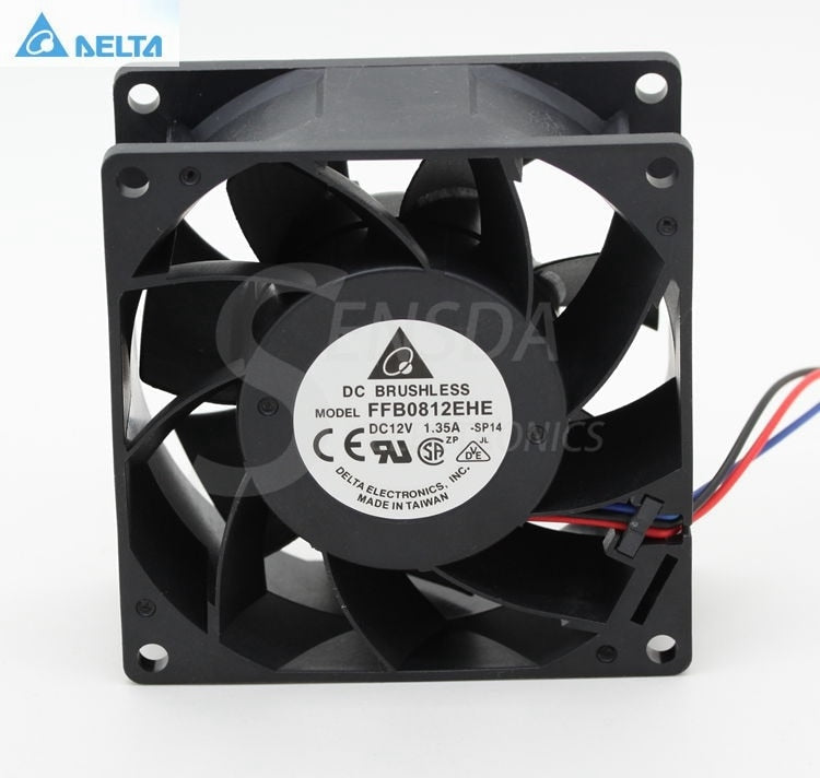 Delta FFB0812EHE 80x80x38mm 12V DC 1.35A Axial Cooling Fan
