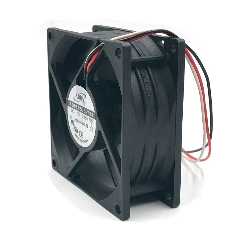 ADDA AD0812UB-Y53 80x80x38mm 12V DC 0.38A 3-Wire Axial Cooling Fan