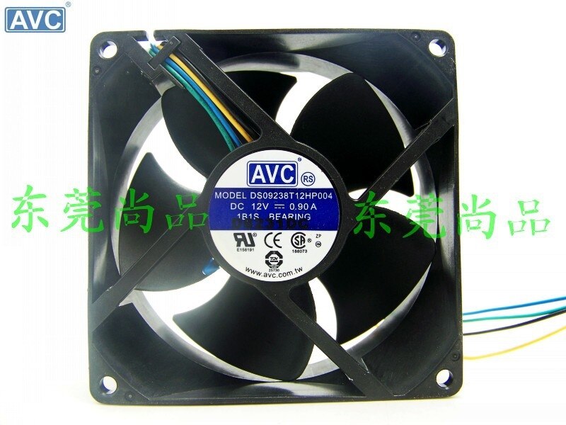 AVC DS09238T12HP004 92x92x38mm 12V DC 0.90A 4-Wire Axial Cooling Fan