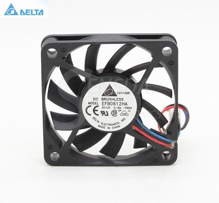 Delta EFB0612HA 60x60x10mm 12V DC 0.18A Axial Cooling Fan