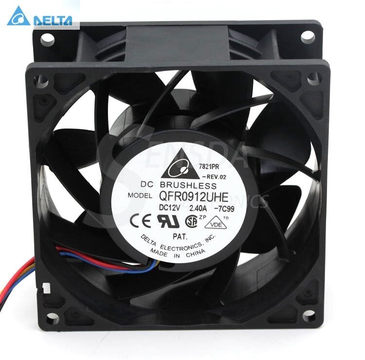 Delta QFR0912UHE 92x92x38mm 12V DC 2.40A Axial Cooling Fan