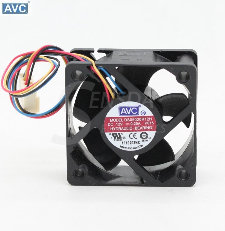 AVC DS05020B12H 50x50x20mm 12V DC 25A 4-Wire Axial Cooling Fan