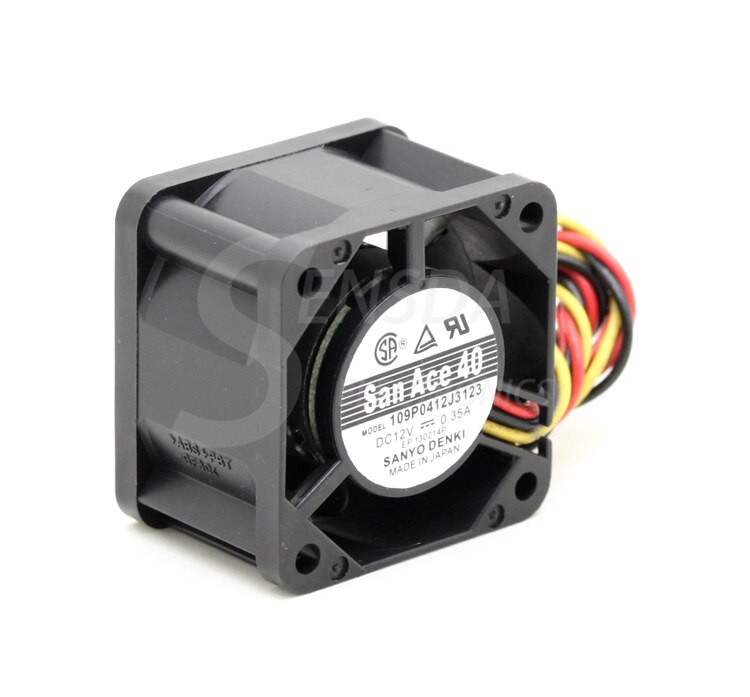 Sanyo Denki 109P0412J3123 40x40x28mm 12V DC 0.35A Axial Cooling Fan