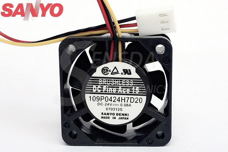 Sanyo Denki 109P0424H7D20 40x40x20mm 24V DC 0.08A Axial Cooling Fan