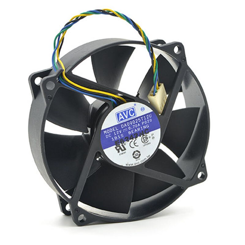 AVC DA09025T12U 92x92x25mm 12V DC 0.70A 4-Wire Axial Cooling Fan