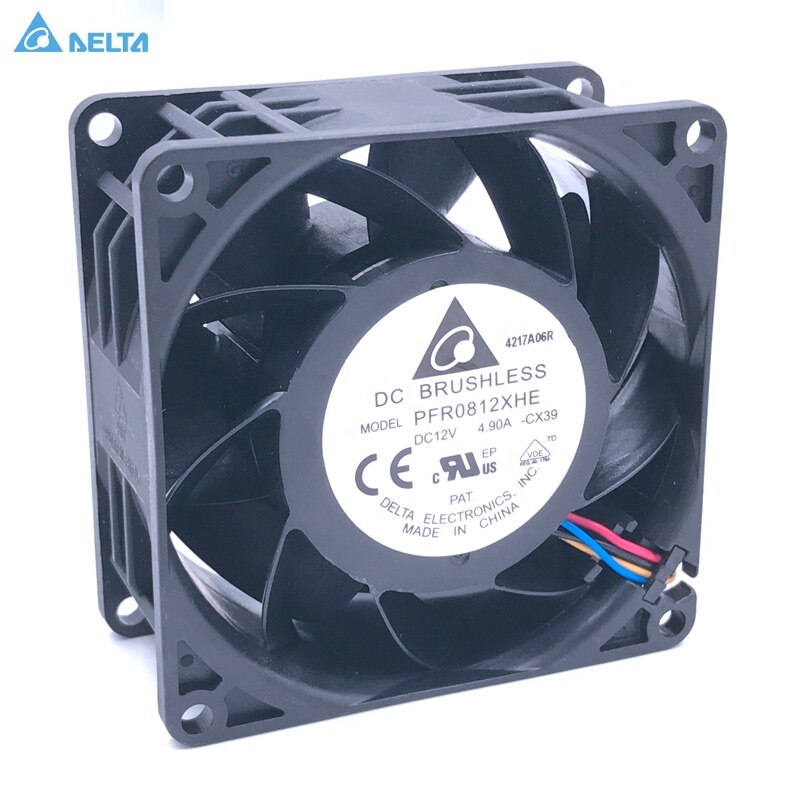 Delta PFR0812XHE 80x80x38mm 12V DC 4.9A Axial Cooling Fan