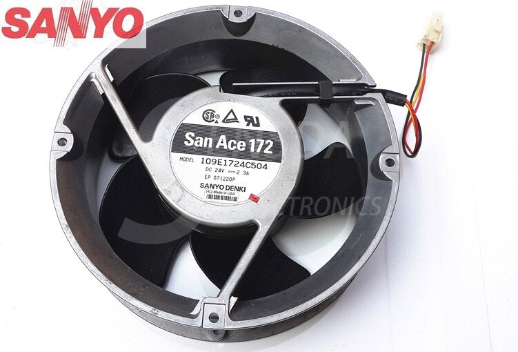 Sanyo Denki 109E1724C504 24V DC 2.3A Axial Cooling Fan