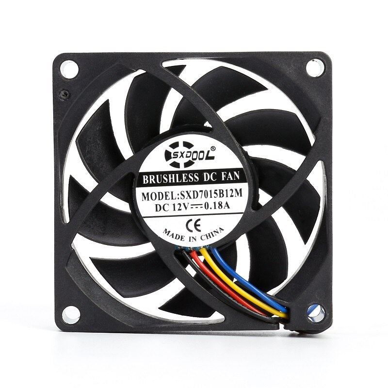 SXDOOL SXD7015B12M 12V DC 70x70x15mm Brushless Cooling Fan