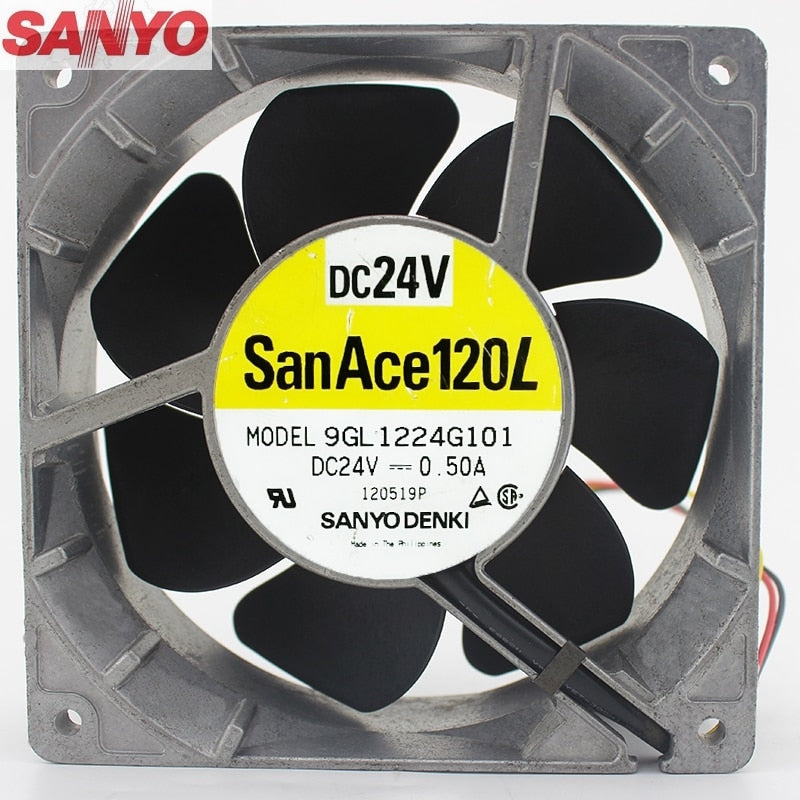 Sanyo Denki 9GL1224G101 120x120x38mm 24V DC 0.5A Axial Cooling Fan