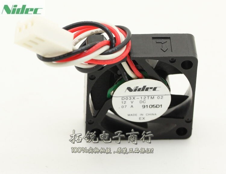 Nidec D03X-12TM 12V DC 30x30x10mm Brushless Cooling Fan