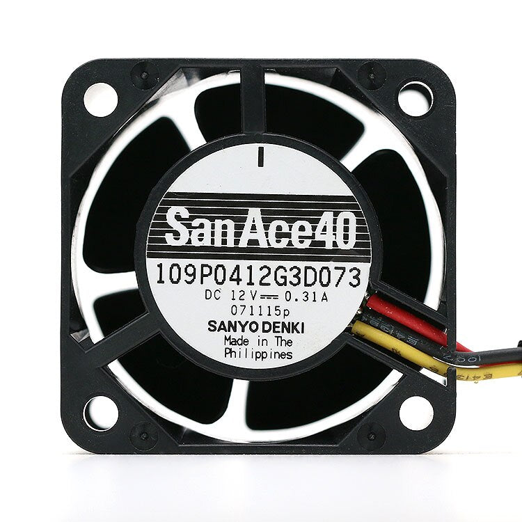 Sanyo Denki 109P0412G3D073 40x40x28mm 12V DC 0.31A 3-Wire Axial Cooling Fan