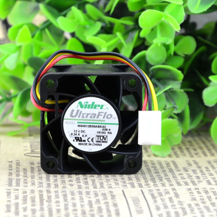Nidec W40S12BS8AB5-52 40x40x28mm 12V DC 0.24A Axial Cooling Fan