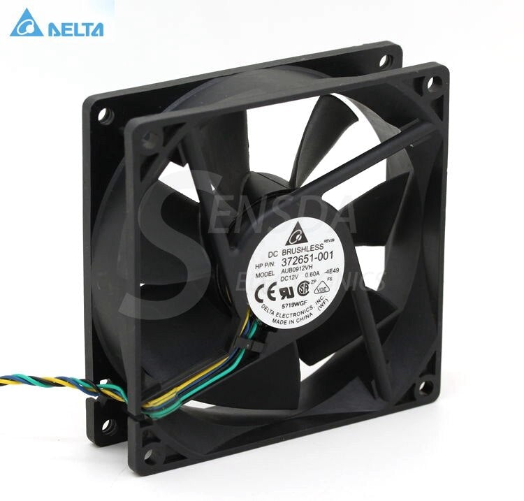 Delta AUB0912VH 90x90x25mm 12V DC 0.60A Axial Cooling Fan