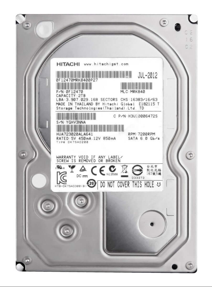 HITACHI HUA723020ALA641 2TB 7.2K 6G 64MB 3.5in SATA Hard Drive 0F12470