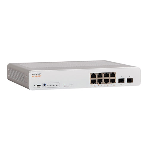 ICX7150-C08P-2X1G Ruckus Networks ICX 7150 8 x Ports PoE+ 10/100/1000 + 2 x Ports SFP Managed Gigabit Ethernet Network Switch