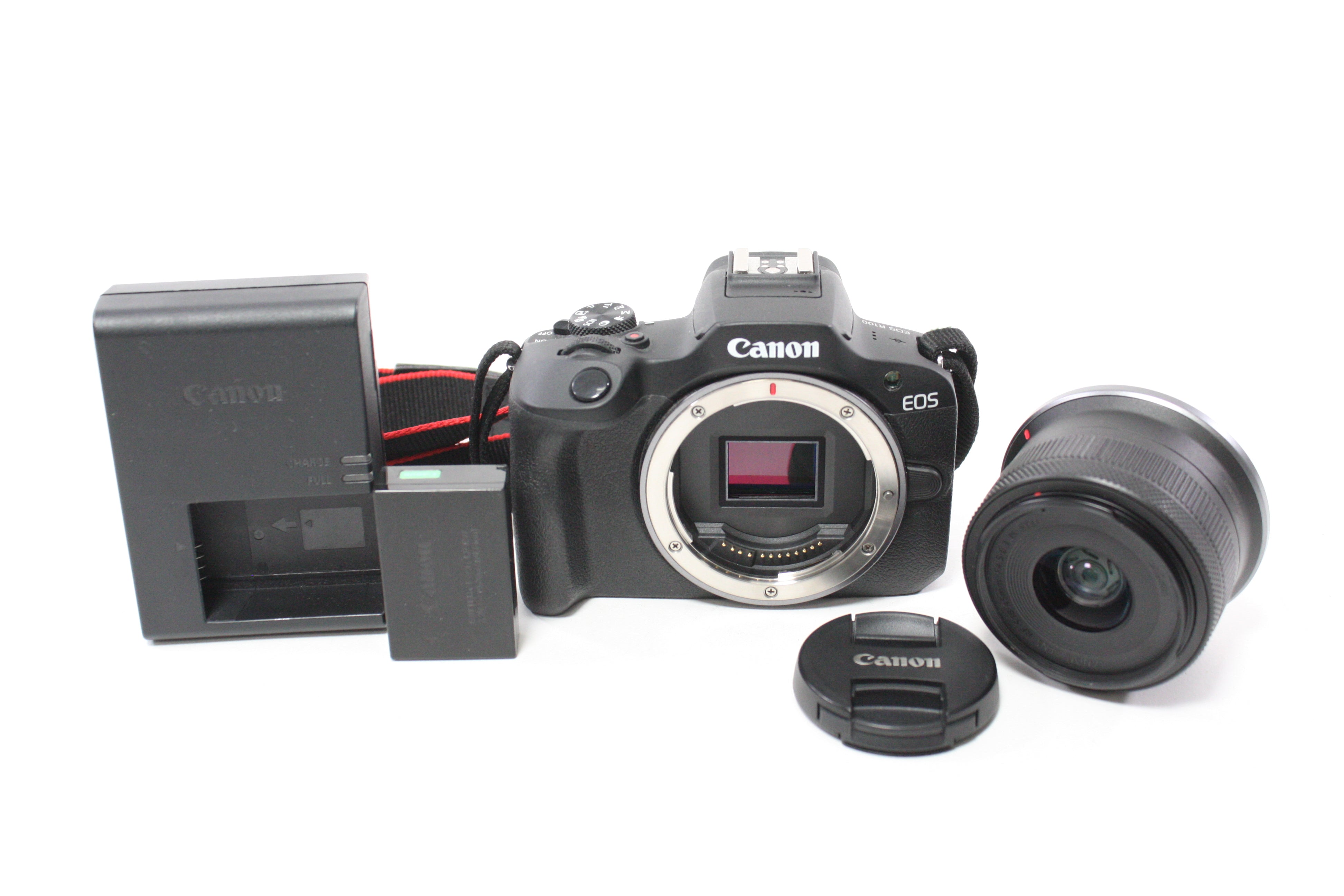 Canon R100 Digital Mirrorless Camera with 18-45mm f/4.5-6.3 IS STM RF-S Lens with Shutter Count Less Than 1,000