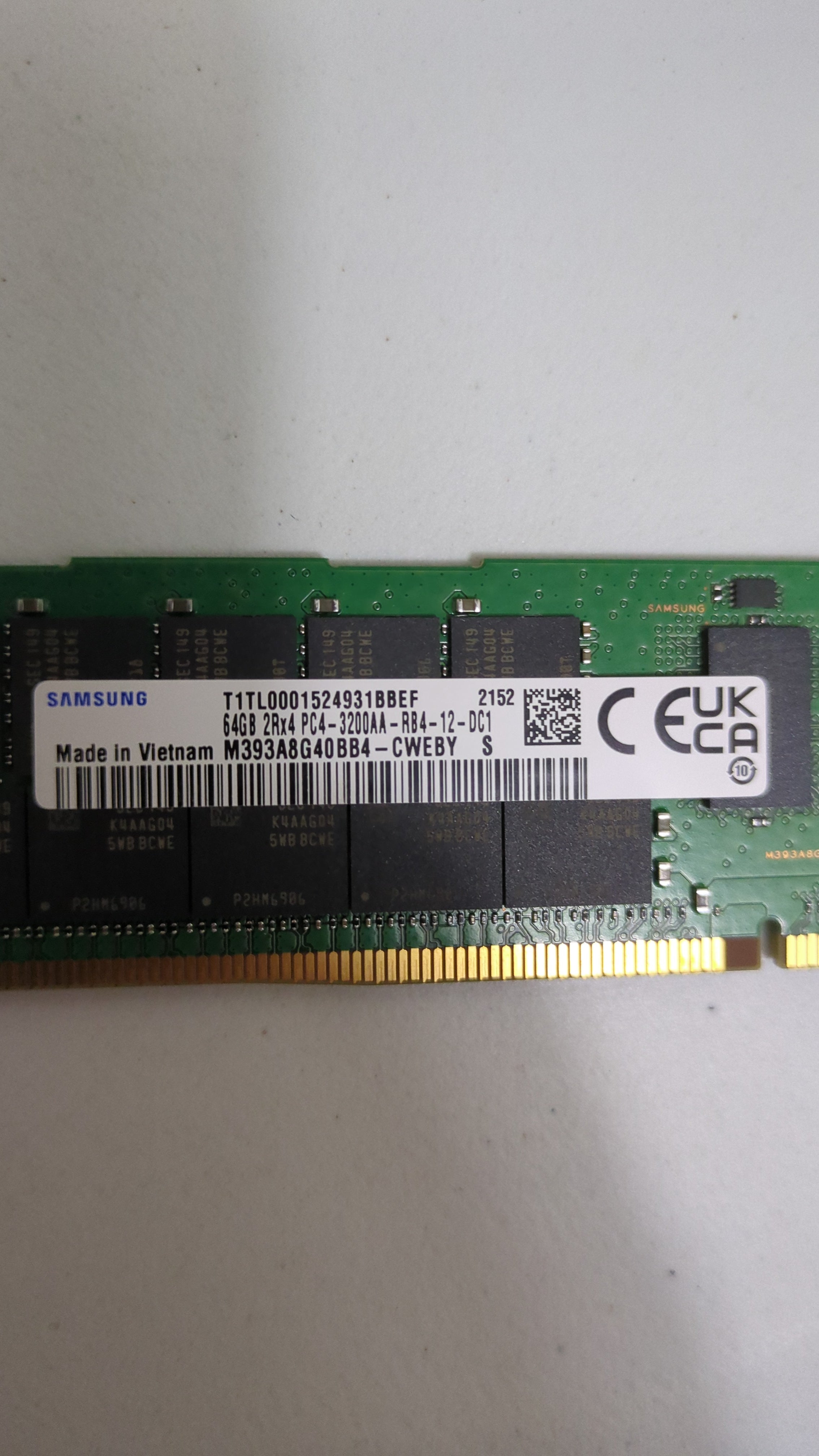 Samsung M393A8G40BB4 64GB RDIMM - Label View | Alo Tech Solutions
