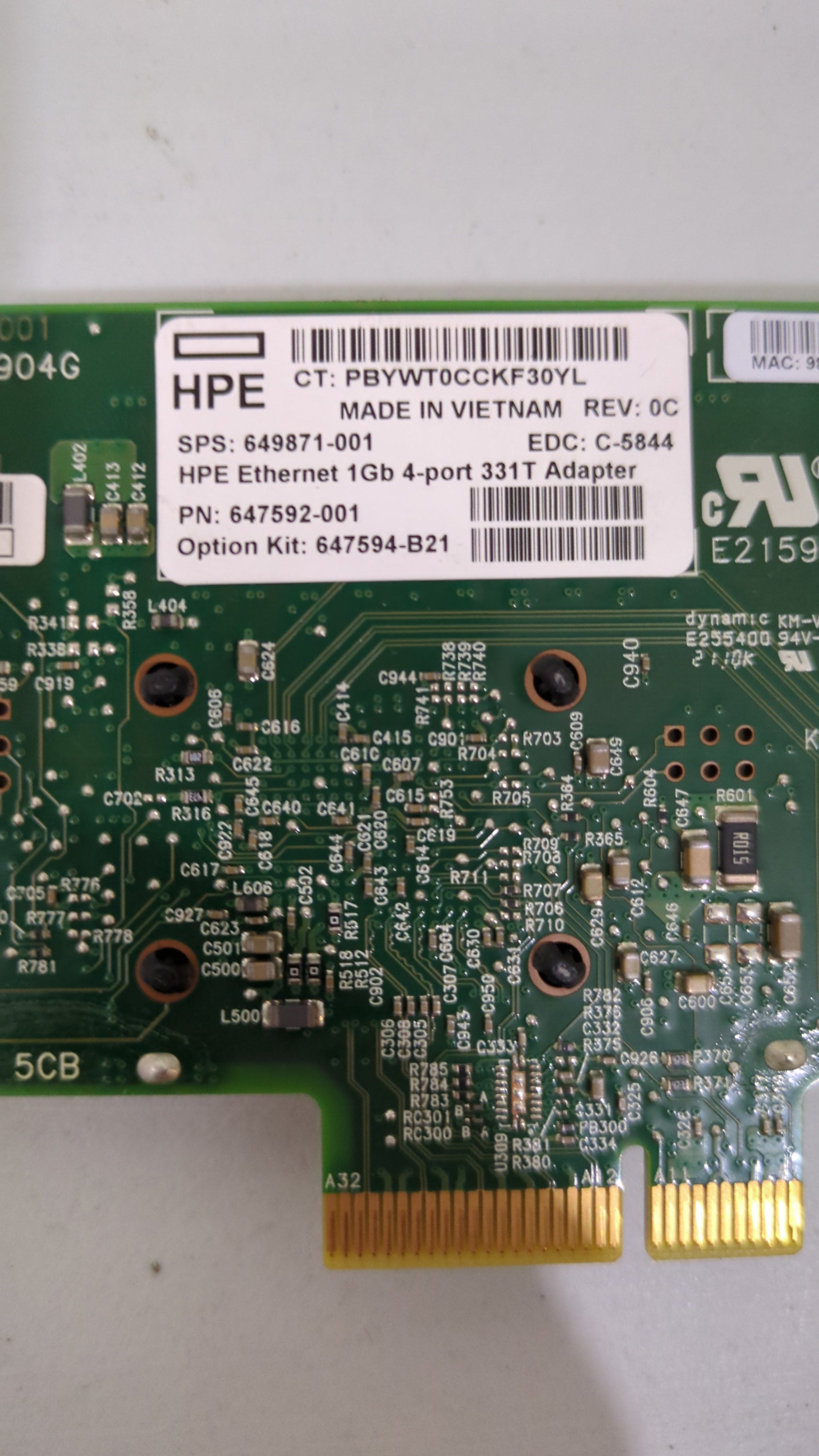 HPE 647594-B21 - 10Gb 4-Port 331T Adapter Ports View | Alo Tech Solutions