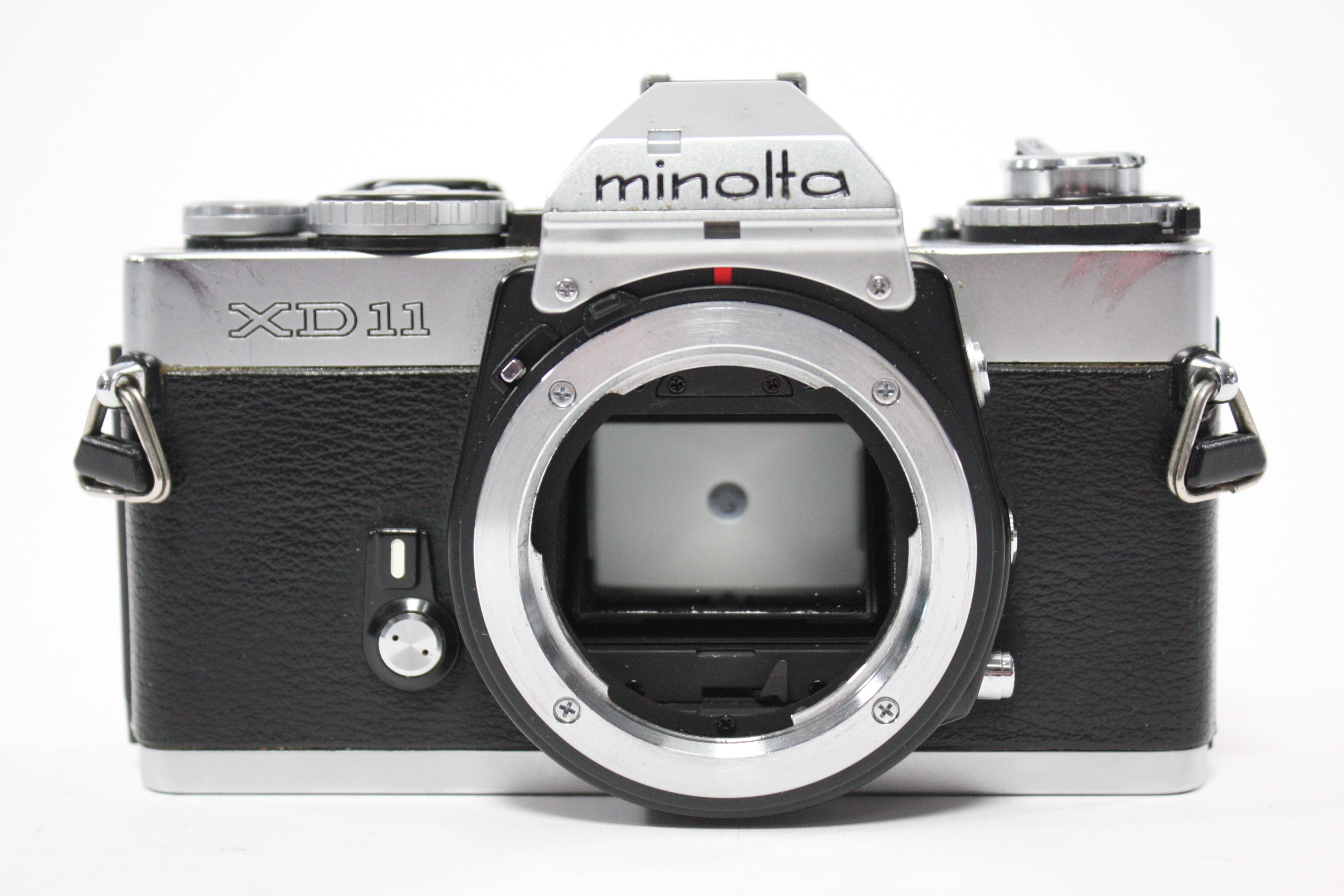 Minolta XD11 35mm SLR Camera with Minolta 28-80mm f/3.5-4.5 Macro Rokinon Auto Zoom Lens