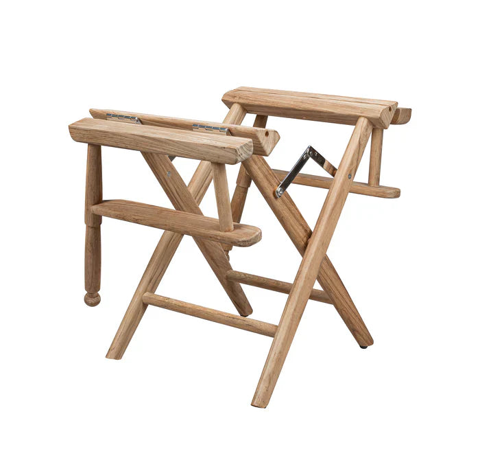 Whitecap 60043 Premium Grade Teak Folding Directors Chair with Pacific Blue Sunbrella Fabric Covers