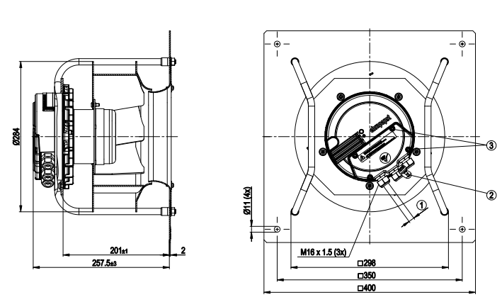 K3G250-AV29-B2 ebm papst  fan Motor M3G084-FA