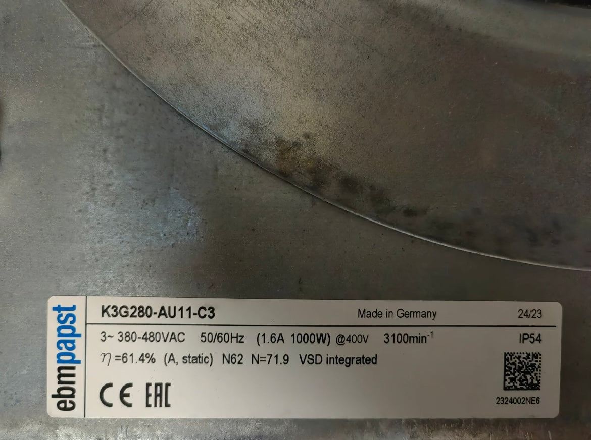 K3G280-AU11-C3 ebm papst  fan 1KW 3100RPM