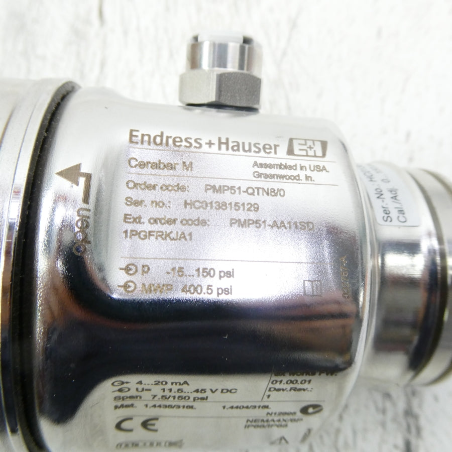 ENDRESS+HAUSER PMP51-AA11SD1PGFRKJA1 11.5-45VDC 15-150PSI NSNP