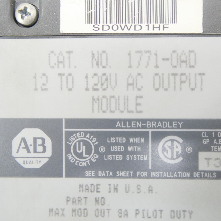ALLEN BRADLEY 1771-OAD 12-120VAC REMAN