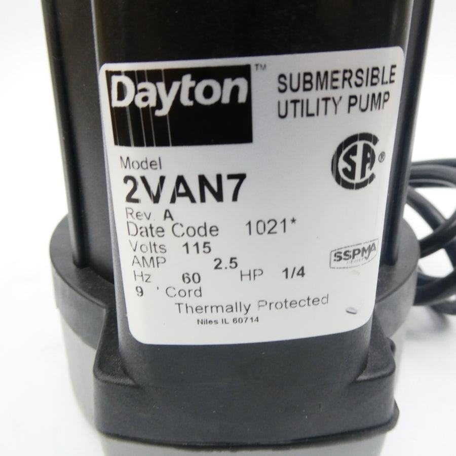 DAYTON 2VAN7 115V 2.5A REV. A NSNP