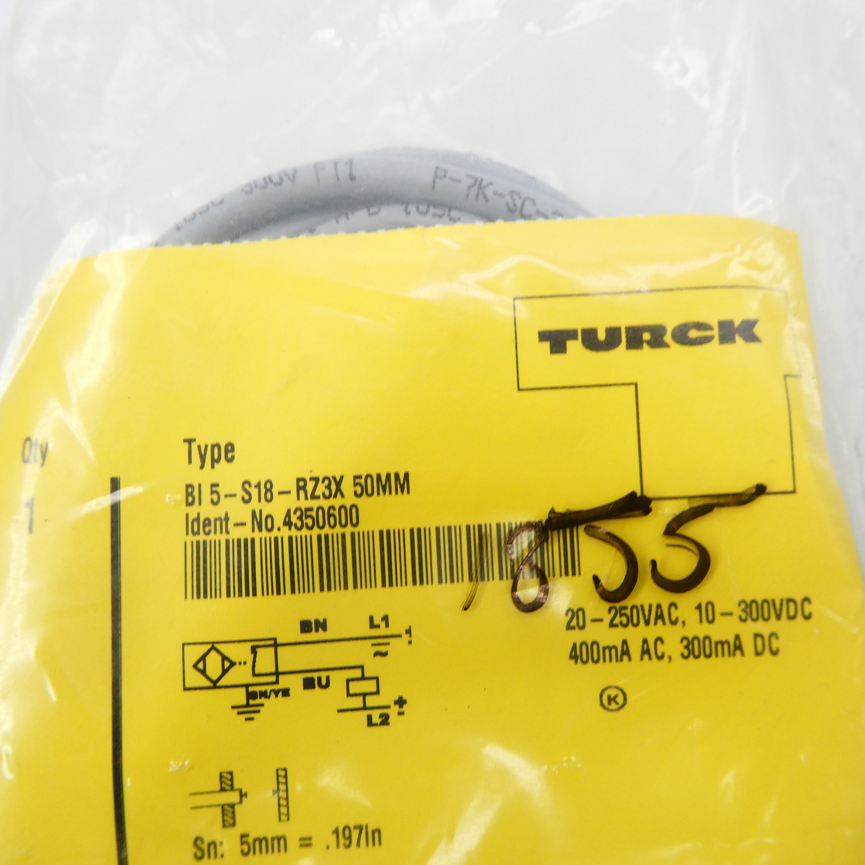 TURCK BI5-S18-RZ3X50MM 4350600 20-250VAC NSMP