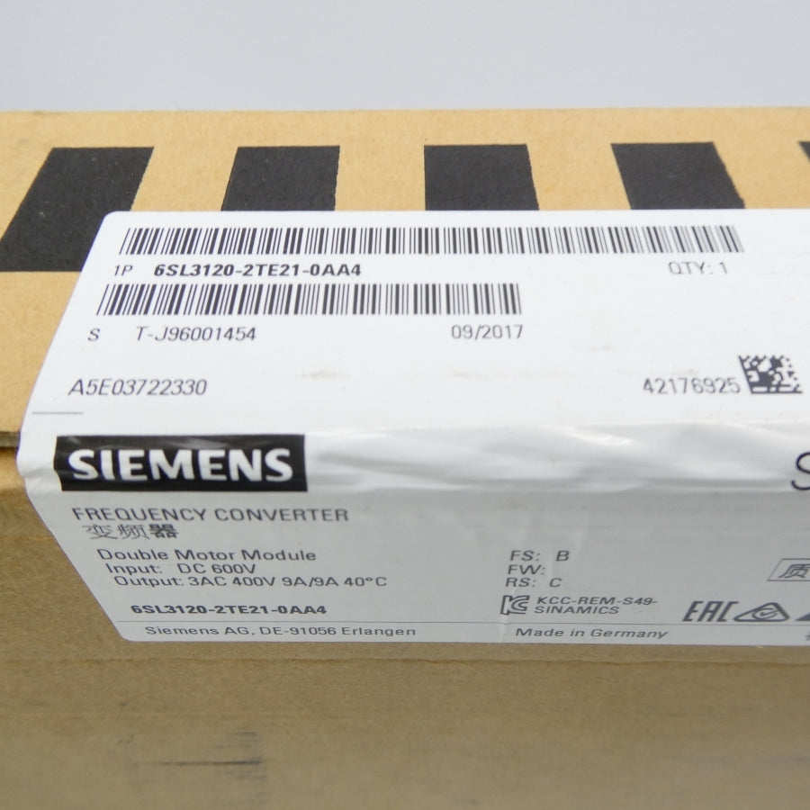 SIEMENS 6SL3120-2TE21-0AA4 600VDC NSFS