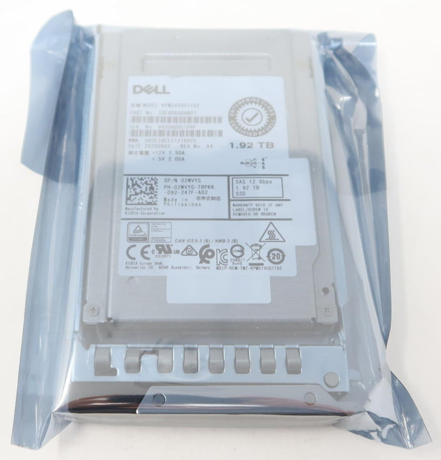 Dell 2WVYG 1.92TB 12G 2.5" SAS Mixed Use SSD KPM5XVUG1T92 02WVYG