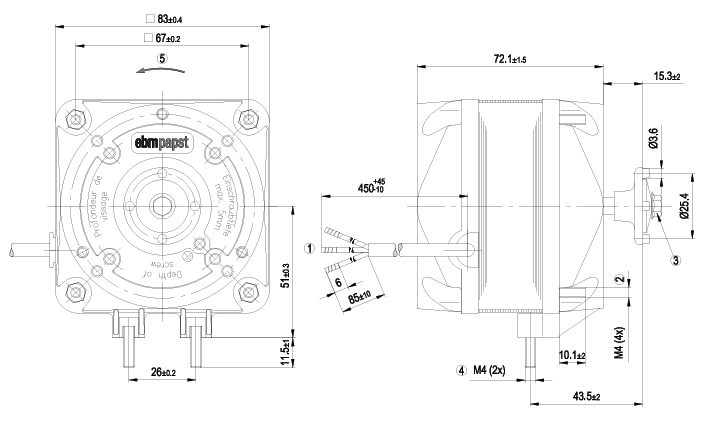 M4Q045-CF01-01 Fan Motor for M4Q Series For M4Q Series