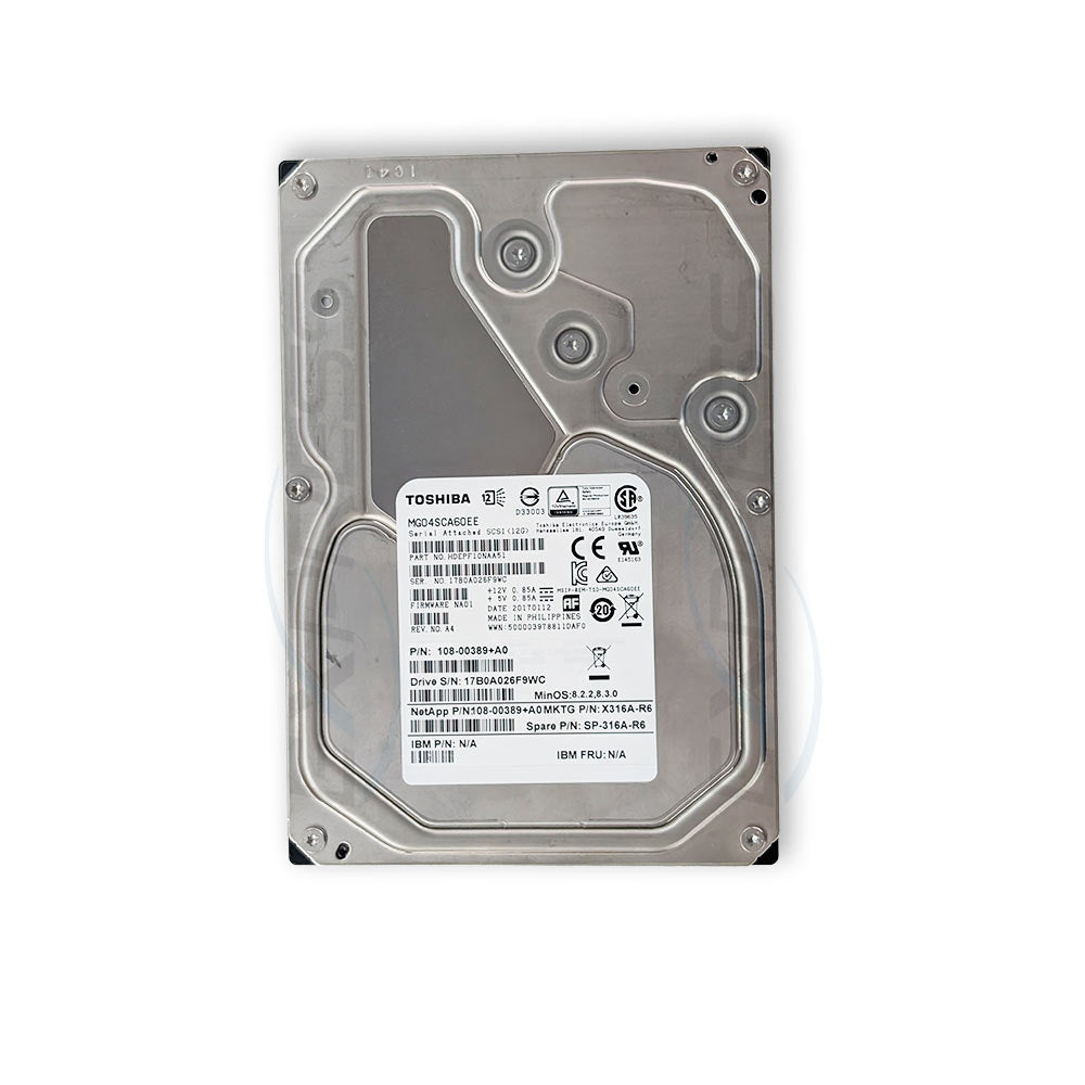 MG04SCA60EE - 3.5" 6TB 7.2K SAS 12Gbps 512e HDD | Refurbished Toshiba
