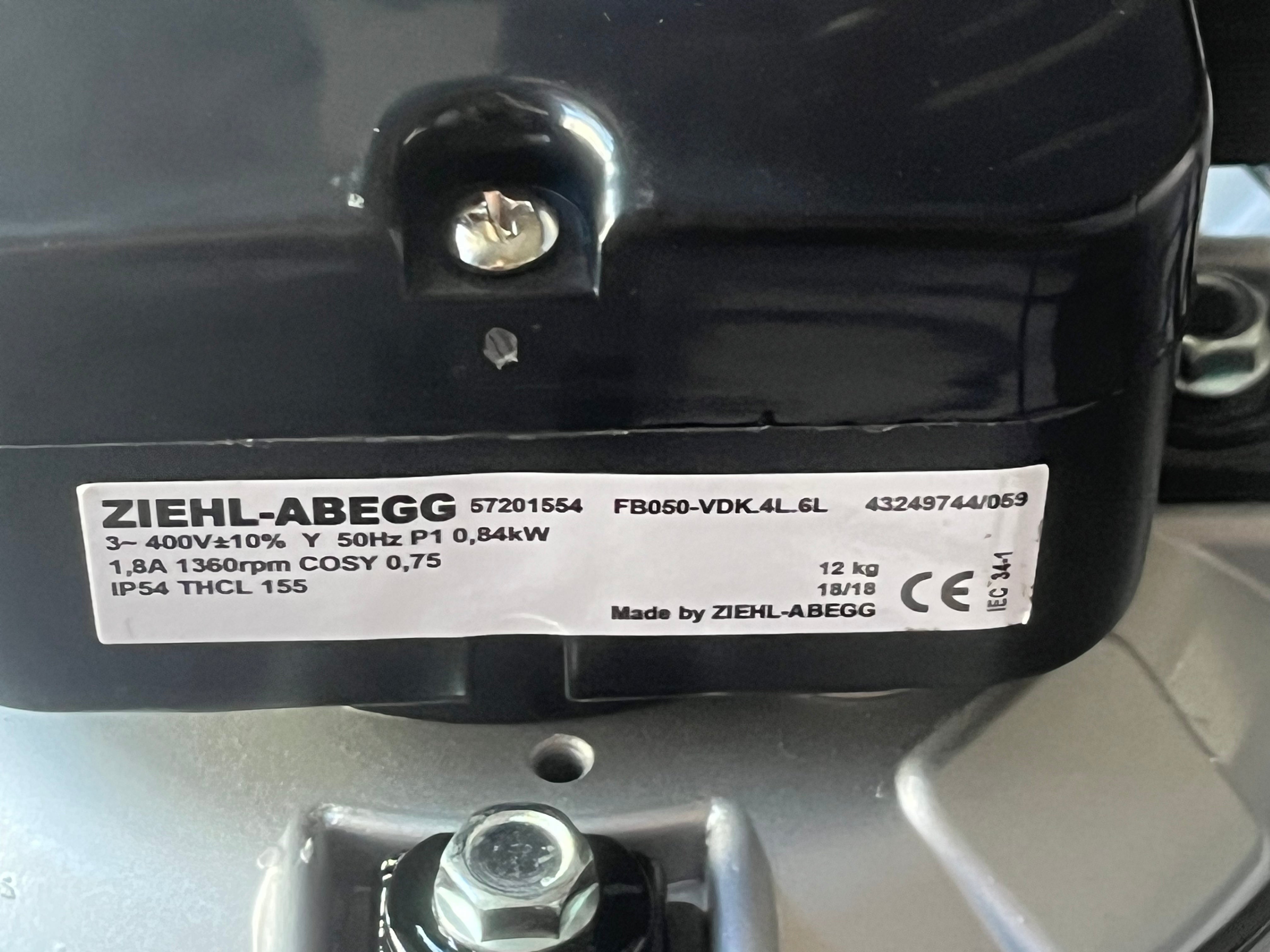 FB050-VDK.4L.6L  ZIEHL-ABEGG Axial Fan 400V 0.58/0.44kW 1.05/0.71A 1350/1030rpm