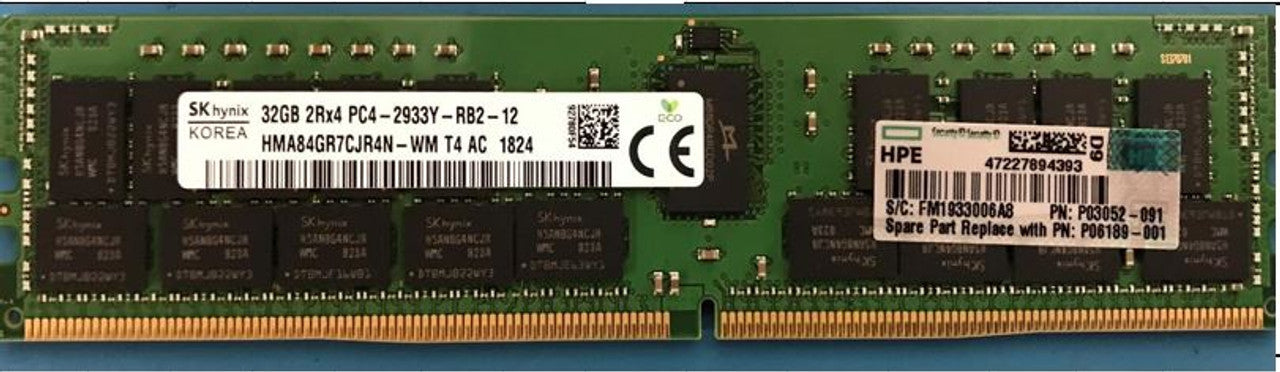 HPE P00924-B21 32GB 2Rx4 PC4-2933Y-R CL21 ECC Reg RDIMM Smart Memory