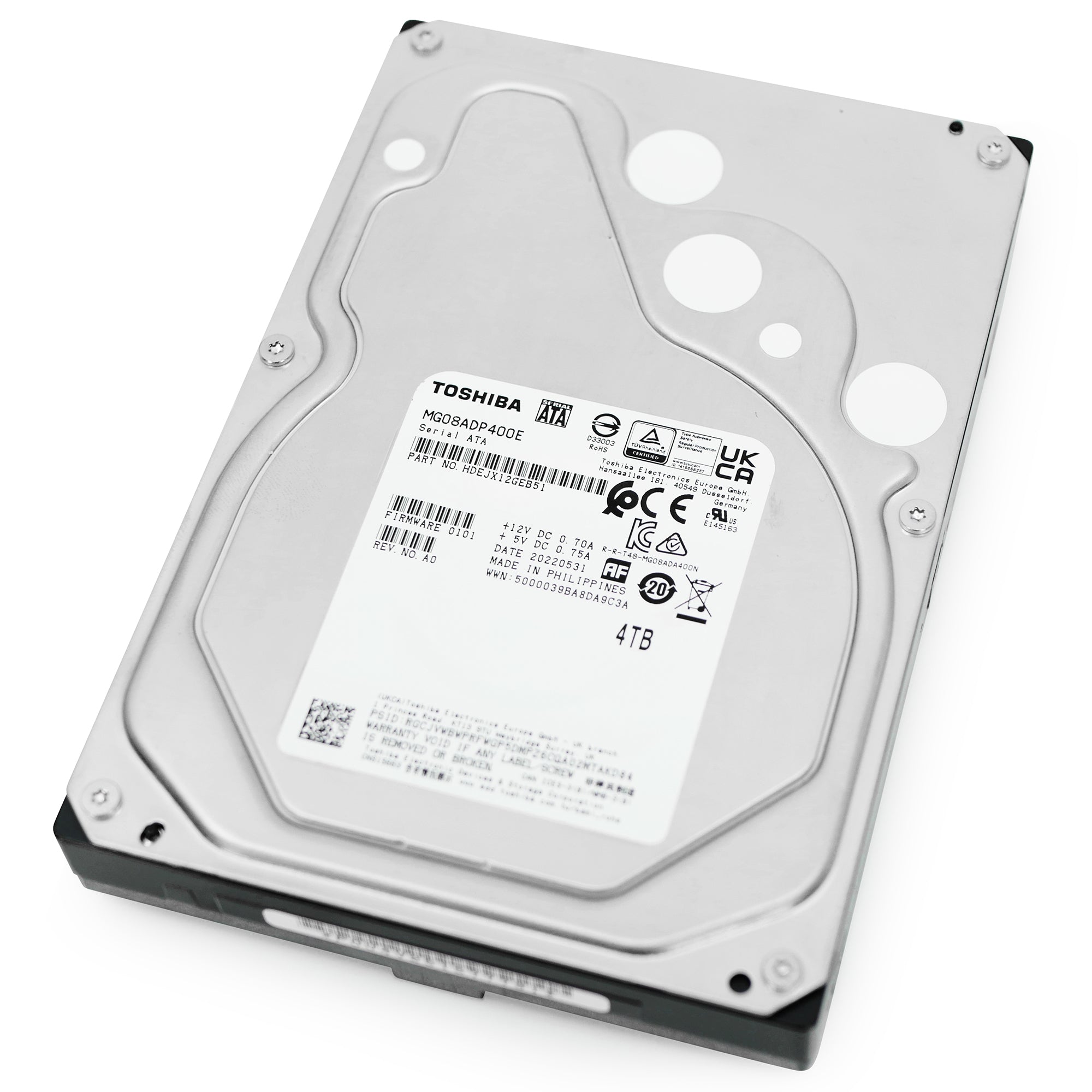 Toshiba MG08-D MG08ADP400E 4TB 7.2K RPM SATA 6Gb/s 512e 3.5in Hard Drive