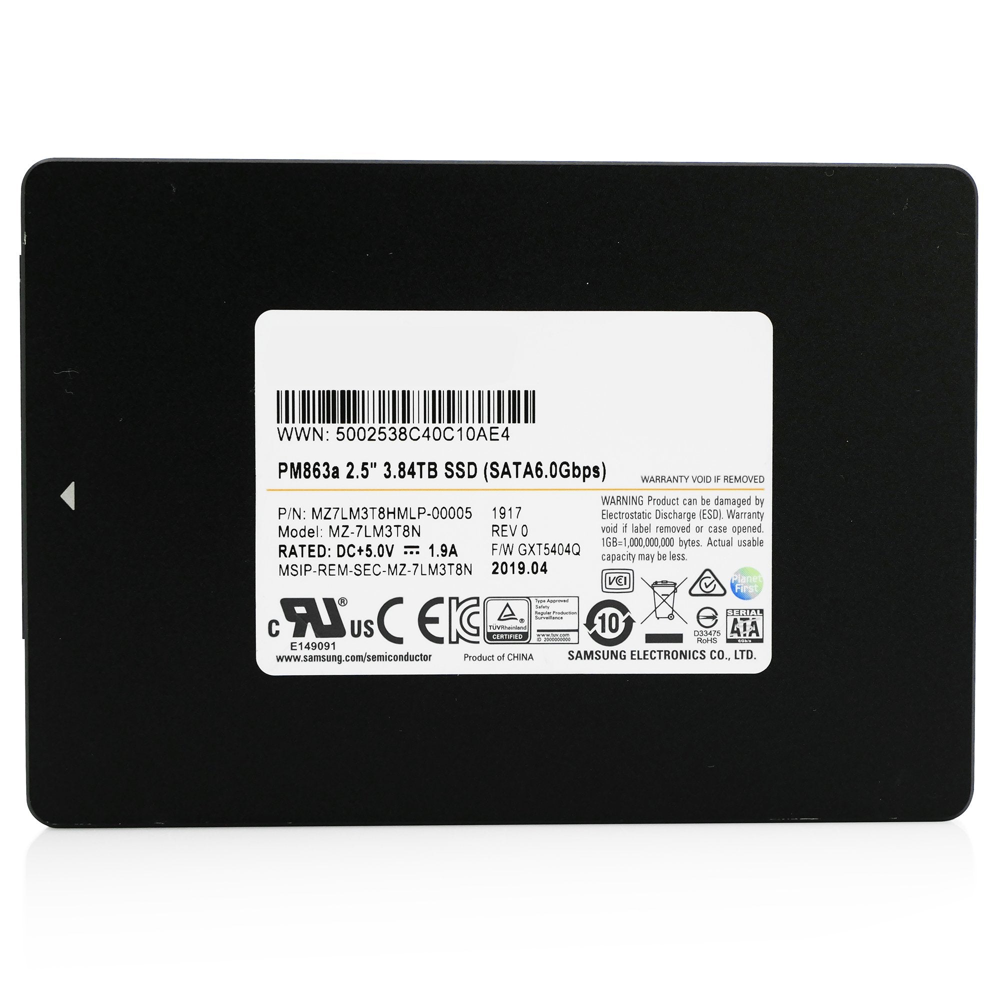 Samsung PM863a MZ-7LM3T8HMLP 3.84TB SATA 6Gb/s 2.5" SSD