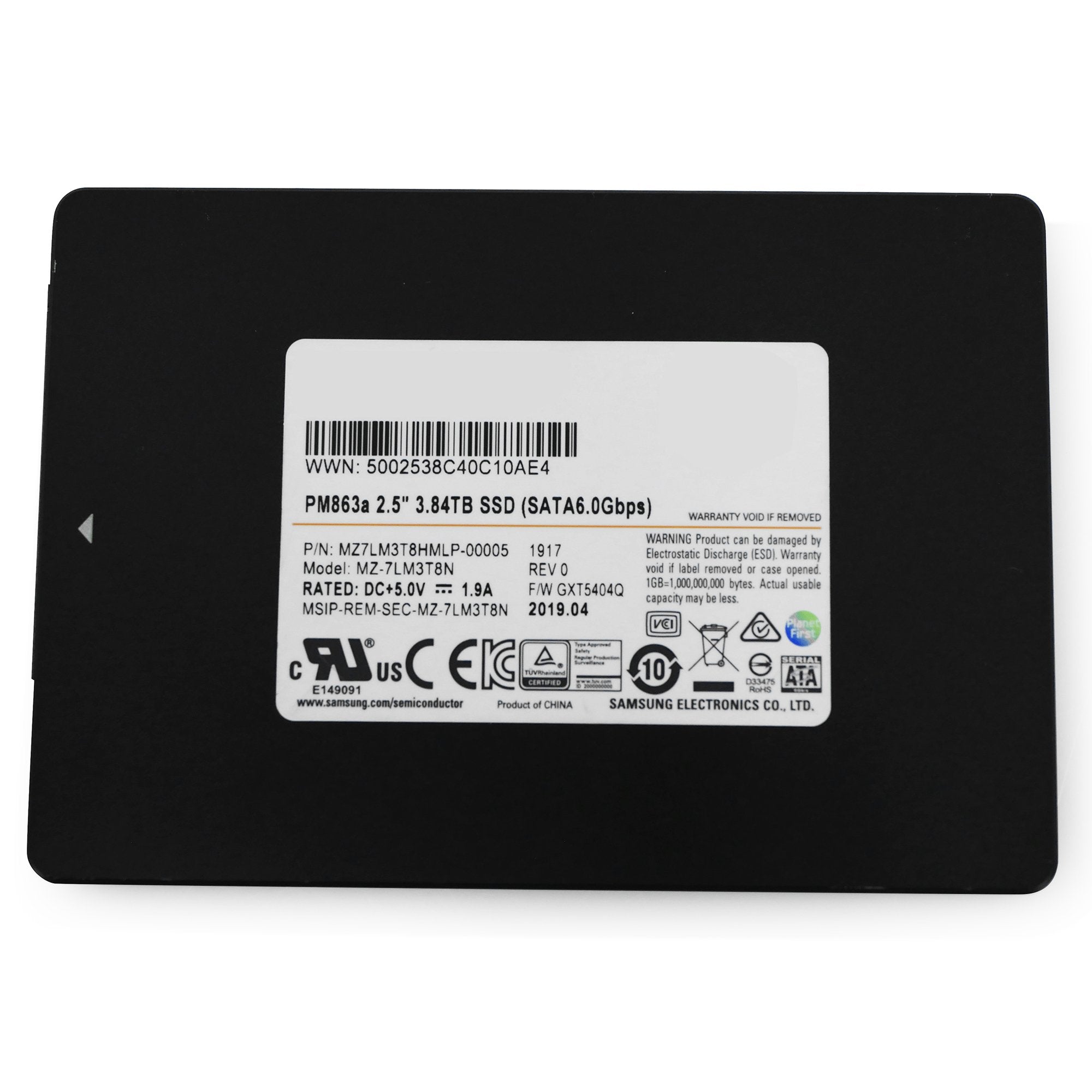 Samsung PM863a MZ-7LM3T8HMLP 3.84TB SATA 6Gb/s 2.5" SSD