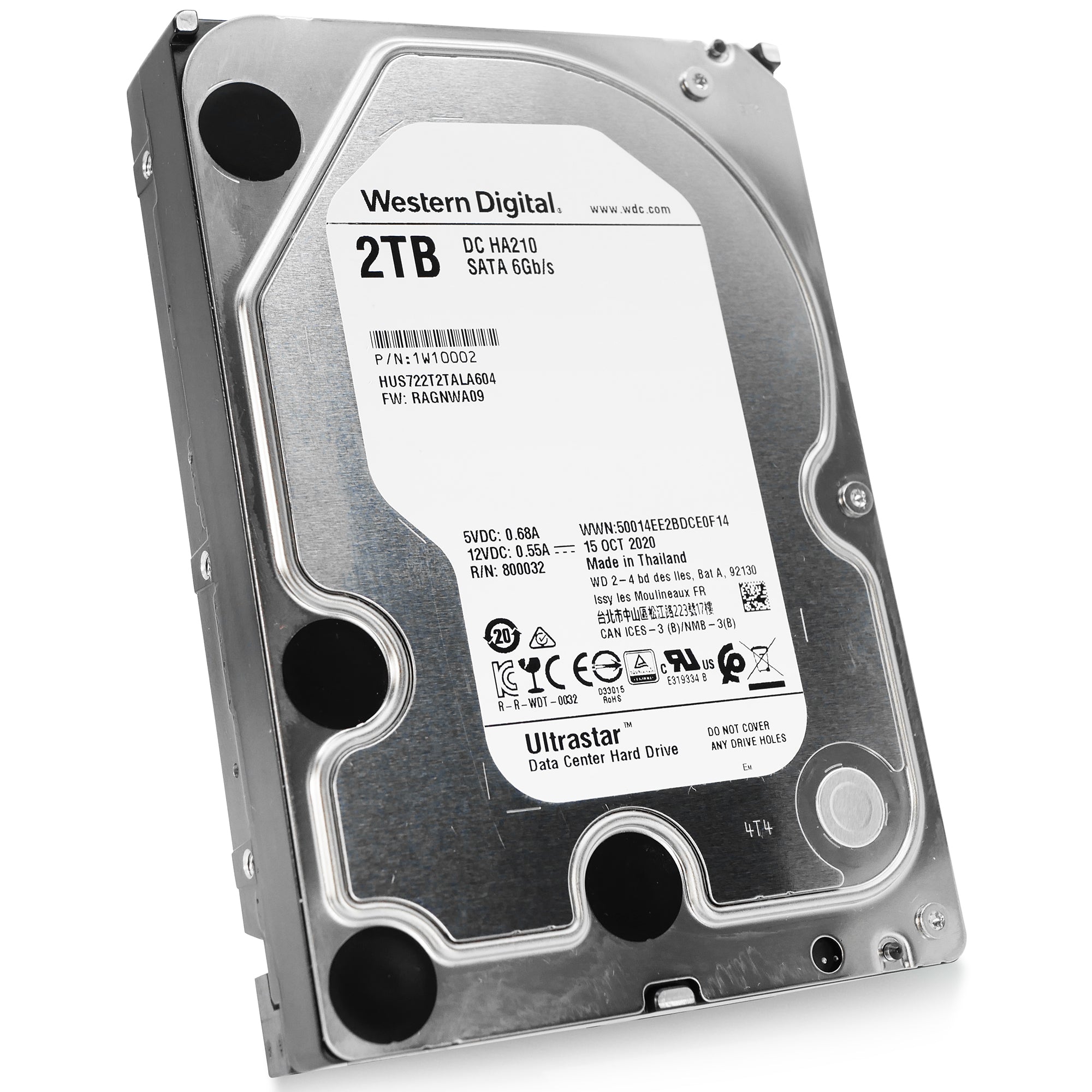Western Digital Ultrastar DC HA210 HUS722T2TALA604 1W10025 2TB 7.2K RPM SATA 6Gb/s 512n 3.5in Refurbished HDD