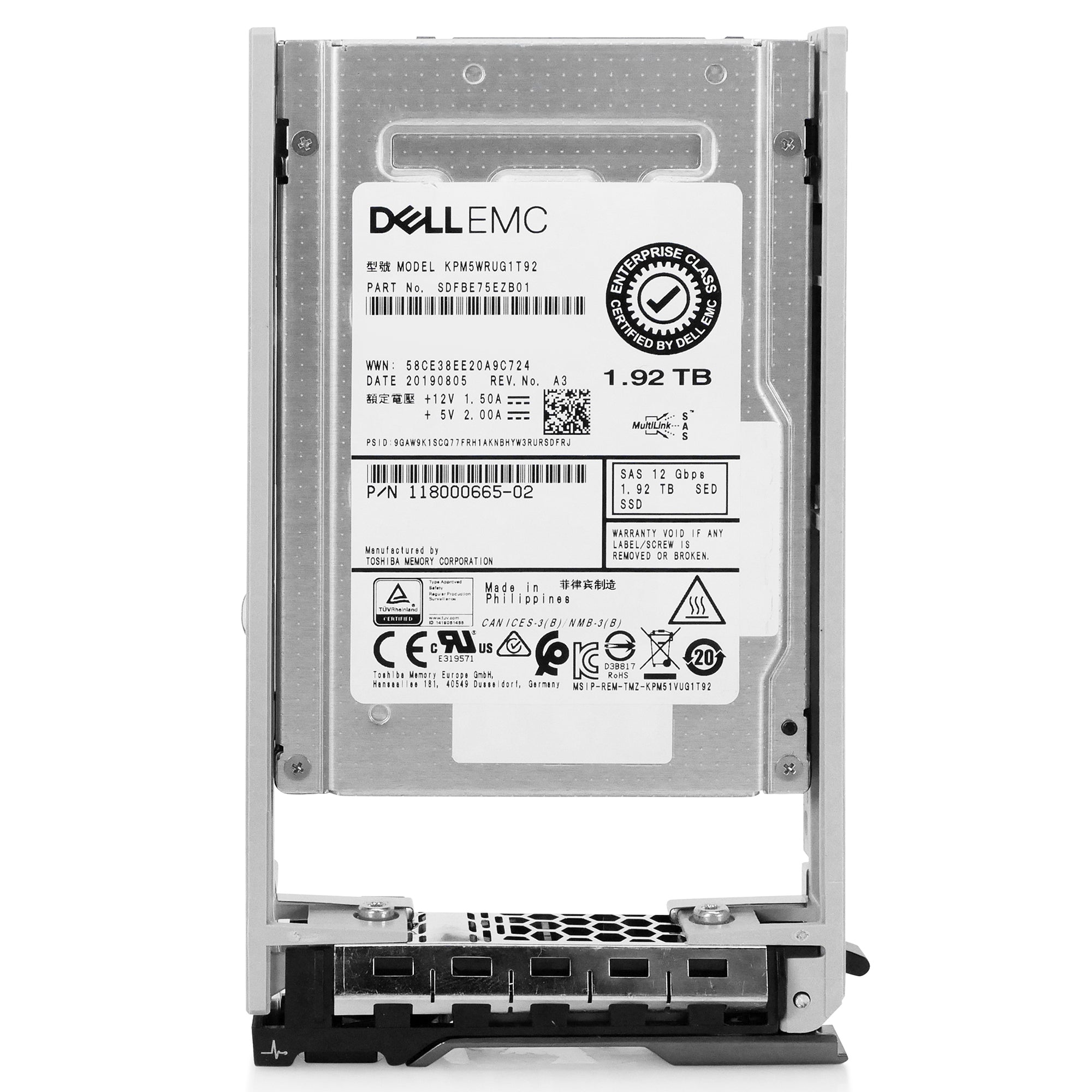 Dell G13 118000665-02 1.92TB 1 DWPD SAS 12Gb/s 3D TLC 2.5in Solid State Drive