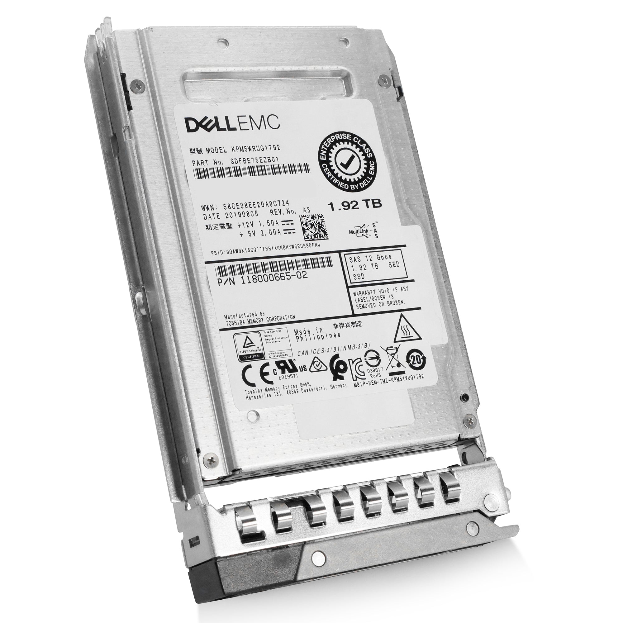 Dell G14 118000665-02 1.92TB 1 DWPD SAS 12Gb/s 3D TLC 2.5in Solid State Drive