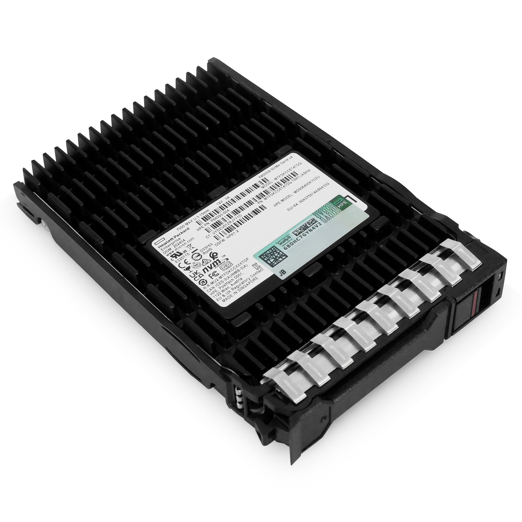HP Generation 11 P66093-004 6.4TB 3 DWPD PCIe Gen 4.0 x4 8GB/s 3D TLC U.3 NVMe 2.5in Recertified Solid State Drive