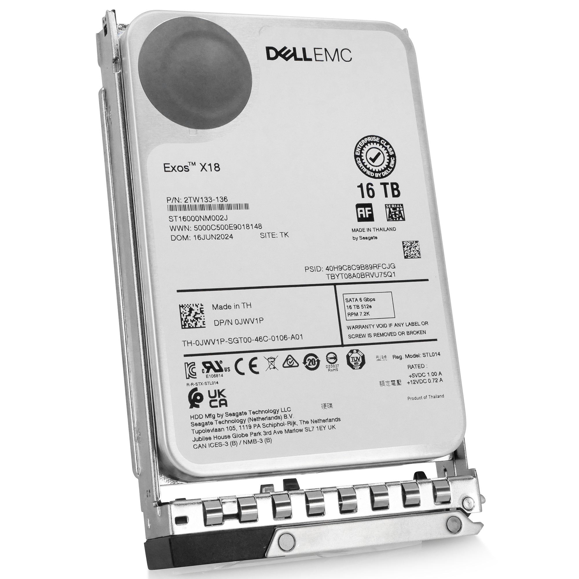 Dell G14 400-BHFC 16TB 7.2K RPM SATA 6Gb/s 512e 3.5in Hard Drive