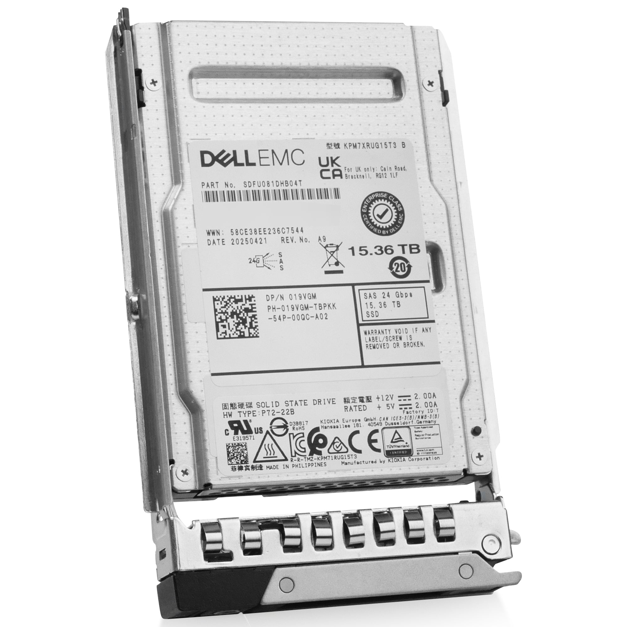 Dell G14 0JNGGR 15.36TB 1 DWPD SAS-4 24Gb/s Read Intensive 3D TLC 2.5in Solid State Drive