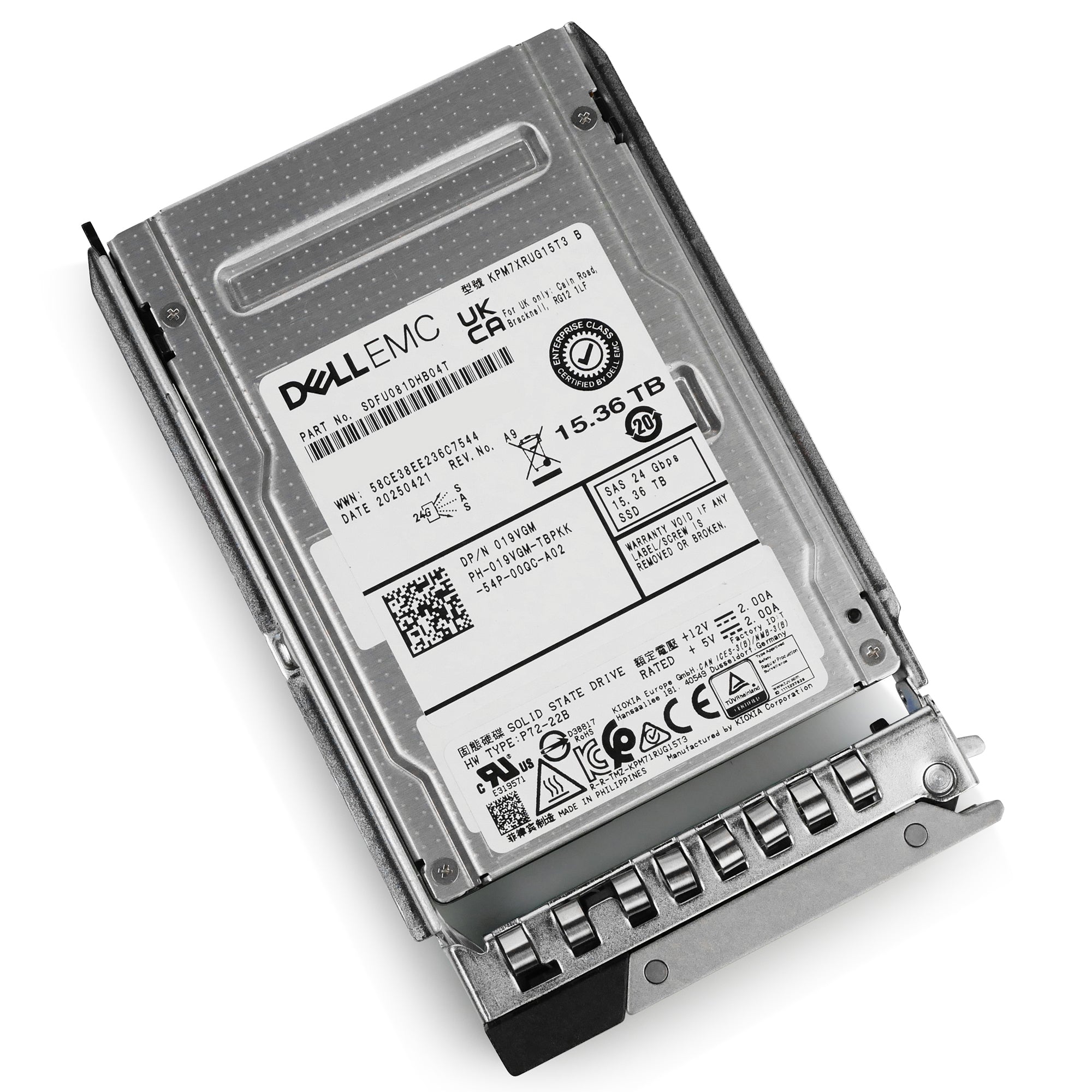 Dell 15.36TB 1 DWPD SAS-4 24Gb/s 3D TLC 2.5in Enterprise Read Intensive Solid State Drive G16 019VGM