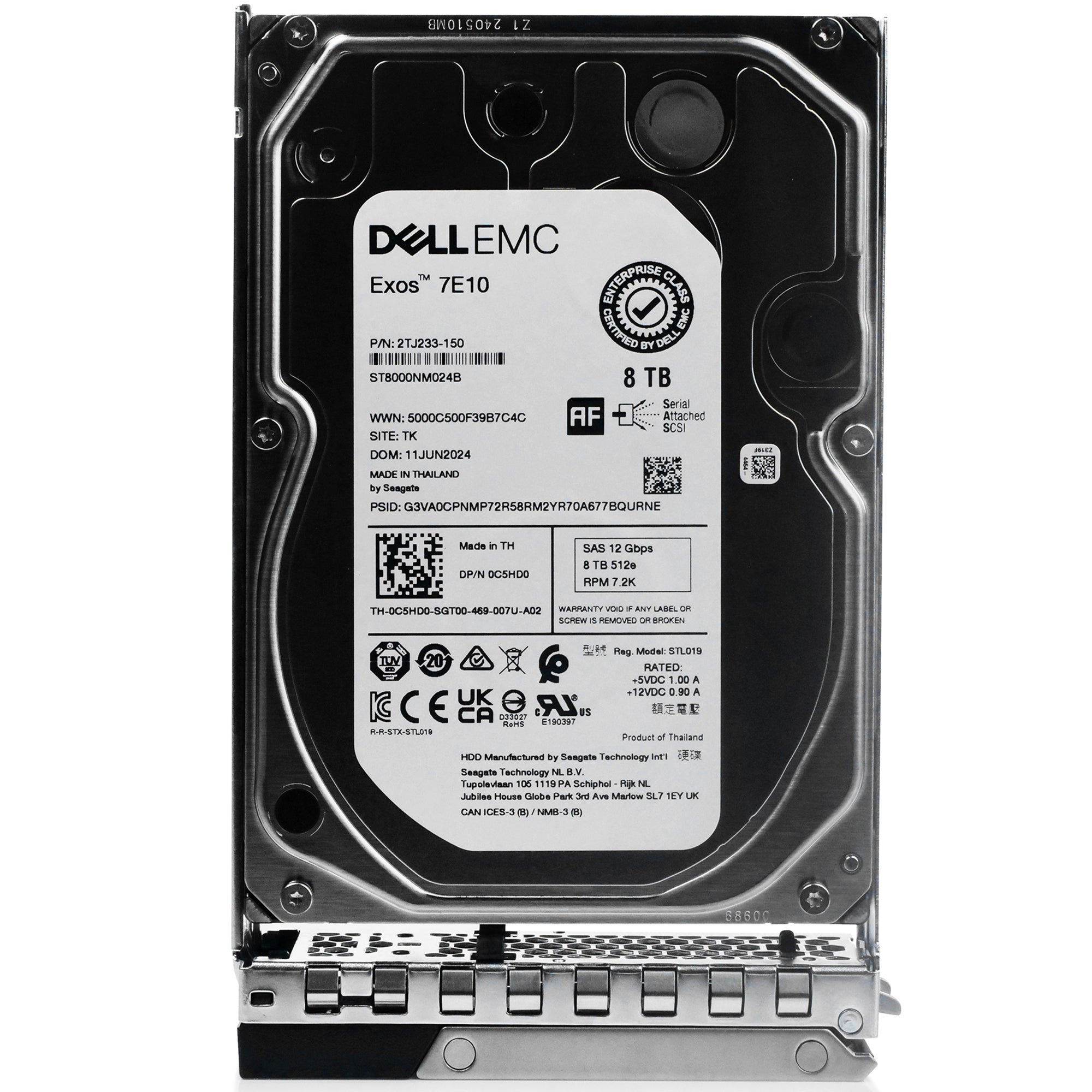 Dell G14 07KDP0 8TB 7.2K RPM SAS 12Gb/s 512e 3.5in Hard Drive
