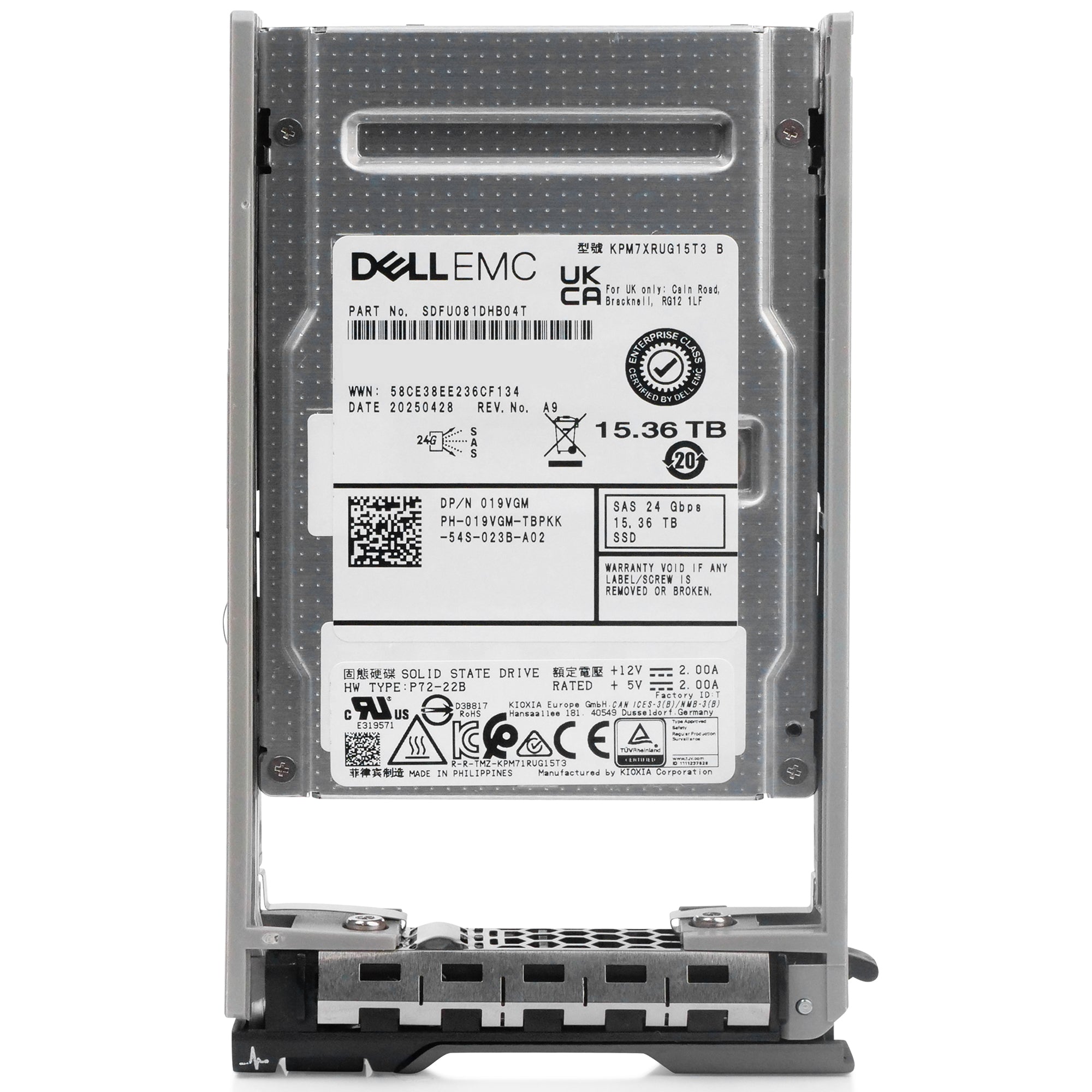 Dell G13 019VGM 15.36TB 1 DWPD SAS-4 24Gb/s 3D TLC 2.5in Enterprise Solid State Drive
