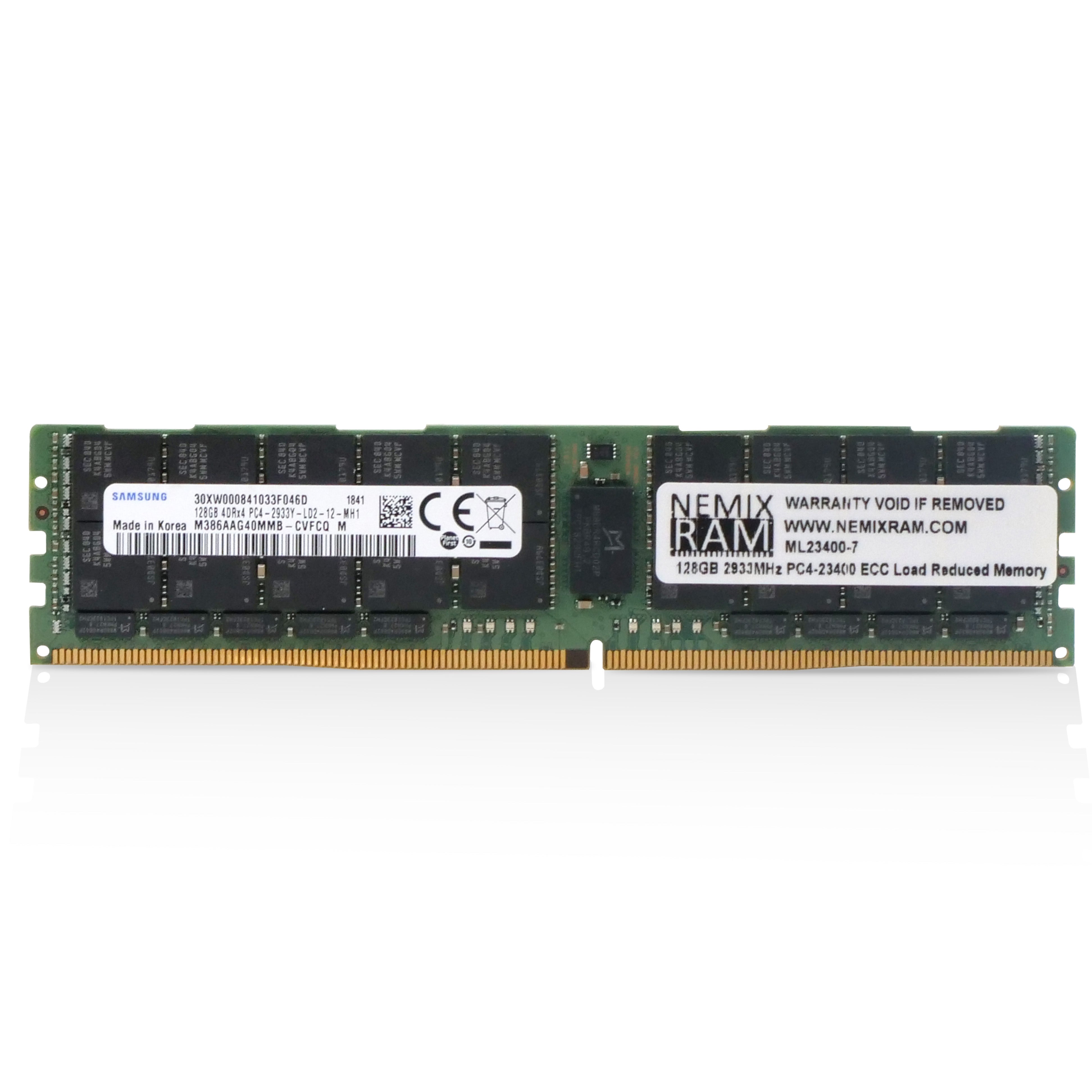 Samsung/NEMIX M386AAG40MMB-CVF 128GB DDR4 2933MHz LRDIMM ECC Server RAM (PC4-23400) Seller Refurbished